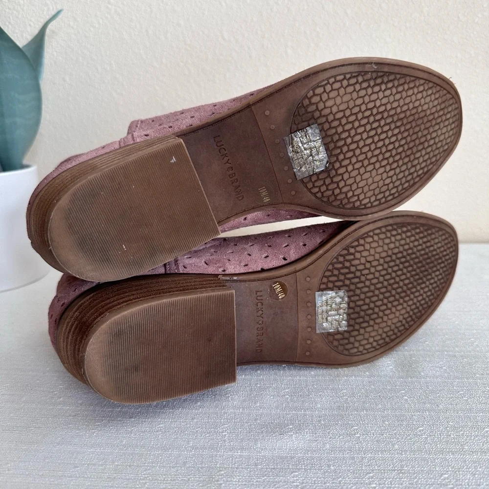 Lucky Brand Baley Mauve Perforated Casual Heeled Ankle Booties Women’s 10M - Picture 12 of 12